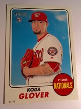 2017 Topps Heritage High Number 5x7 Koda Glover Nationals RC 568 #'d 02/49