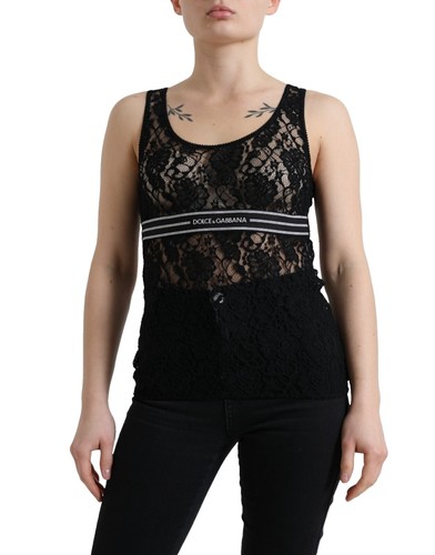 DOLCE & GABBANA Top Brown Nylon Stretch Open Shoulder Cropped IT40