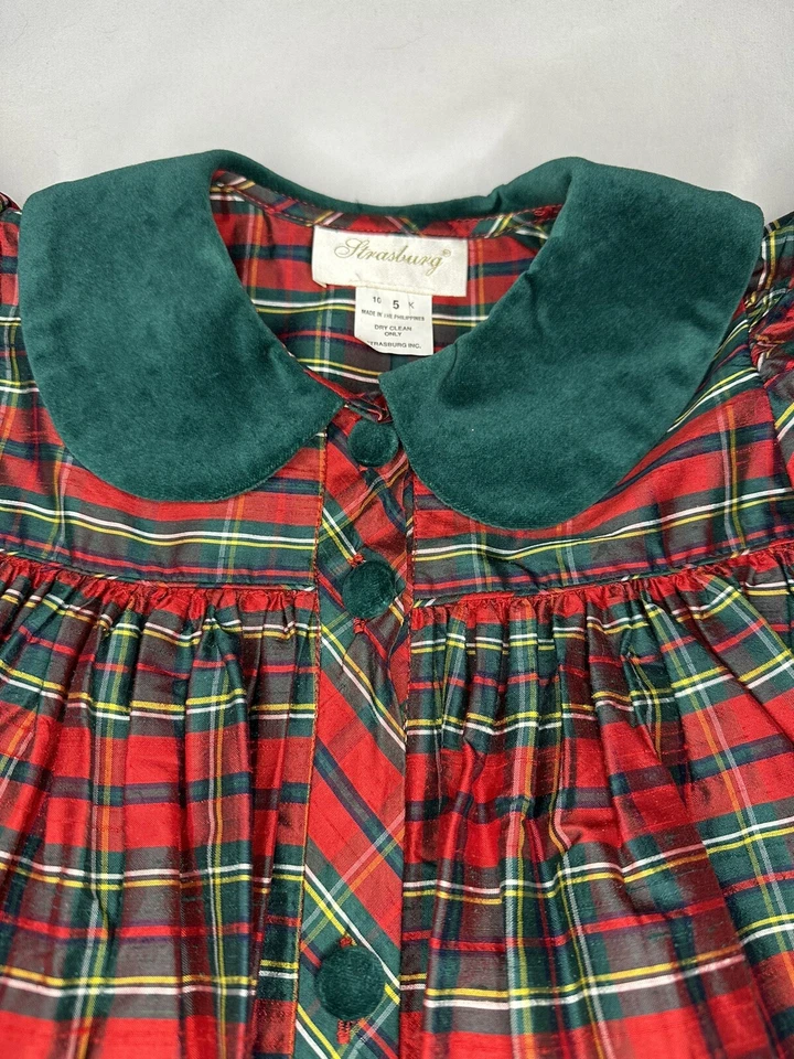 Strasburg Silk Plaid Dress Size 5 - Image 2 of 4