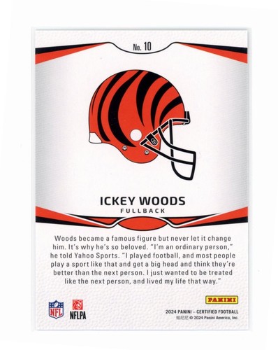 Ickey Woods Card # 10 2024 Certified Panini Bengles - Picture 2 of 2