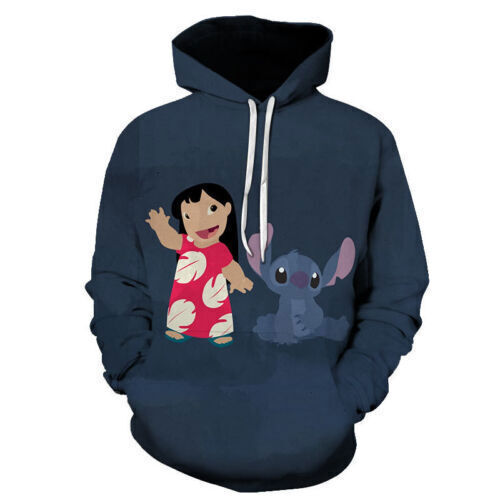 Felpa con cappuccio 3D donna ragazza Lilo & Stitch maglione maglione regalo - Foto 43 di 75