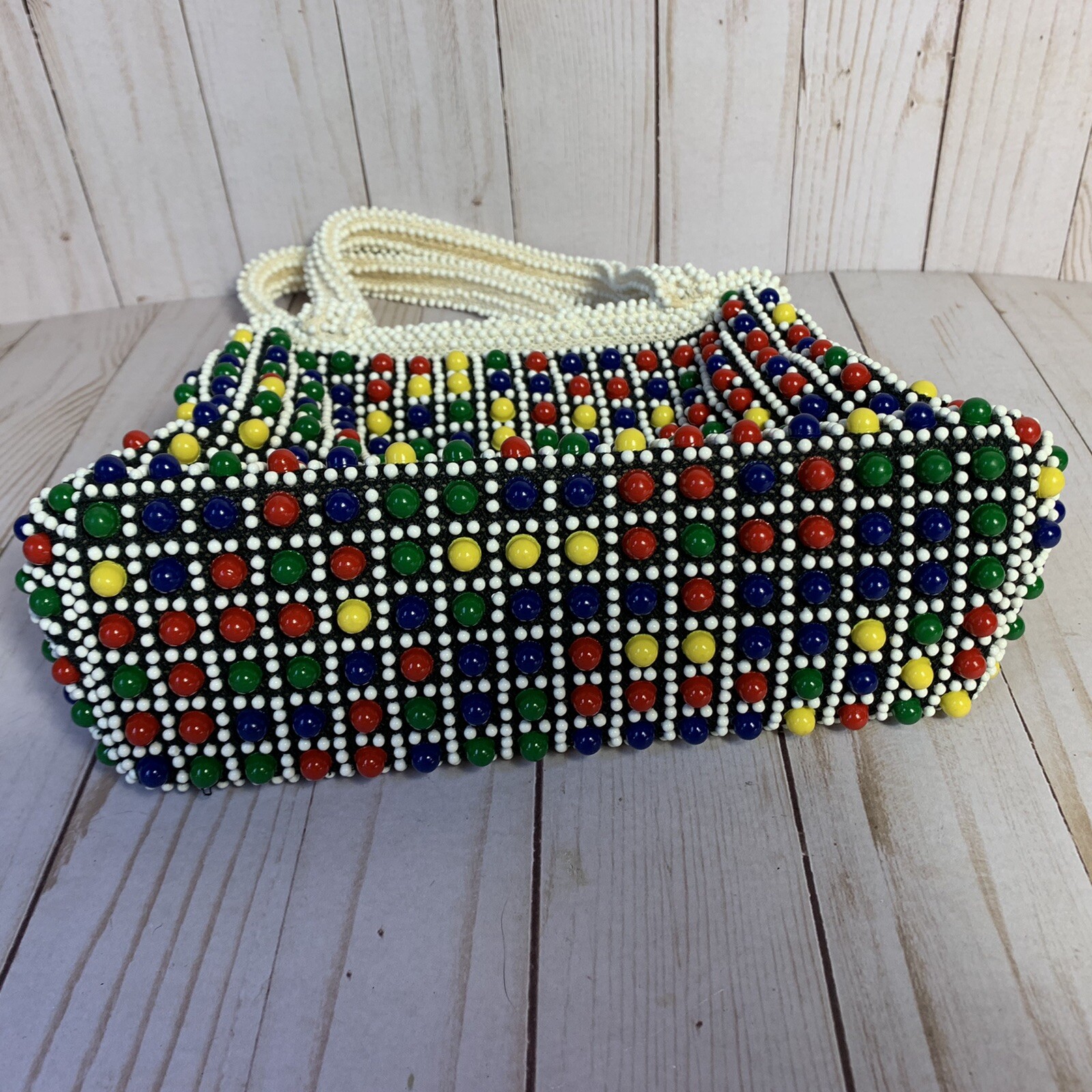 Vintage Mod Candy Multicolored Beaded Handbag Pur… - image 7