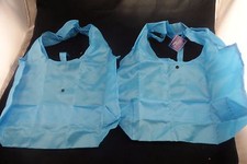 2 Pcs Foldable Shopping Bag, 33  57 CM, Blue - Quality Made - Free Shipping