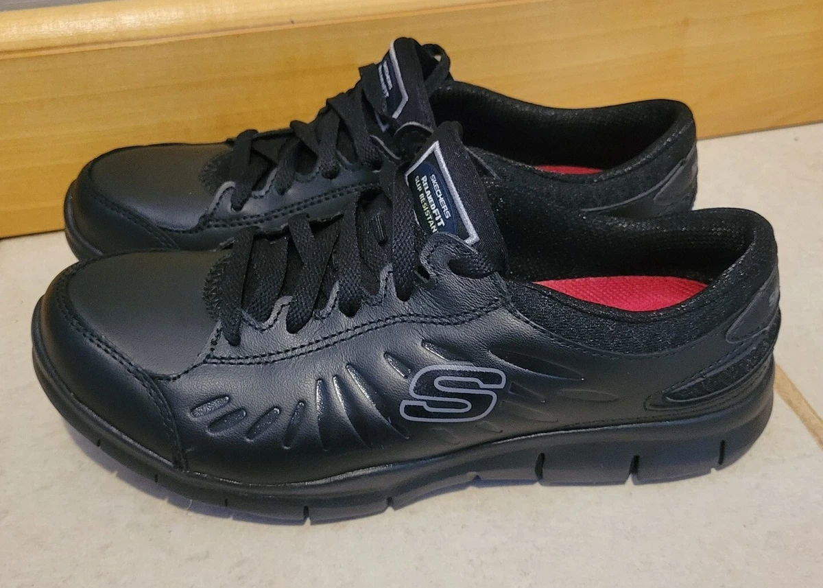 Skechers Womens Eldred SR 76551 Black Running Shoes Sneakers Size