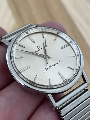 Vintage EternaMatic Centenaire  61  Automatic Watch Swiss Steel Slim Clean