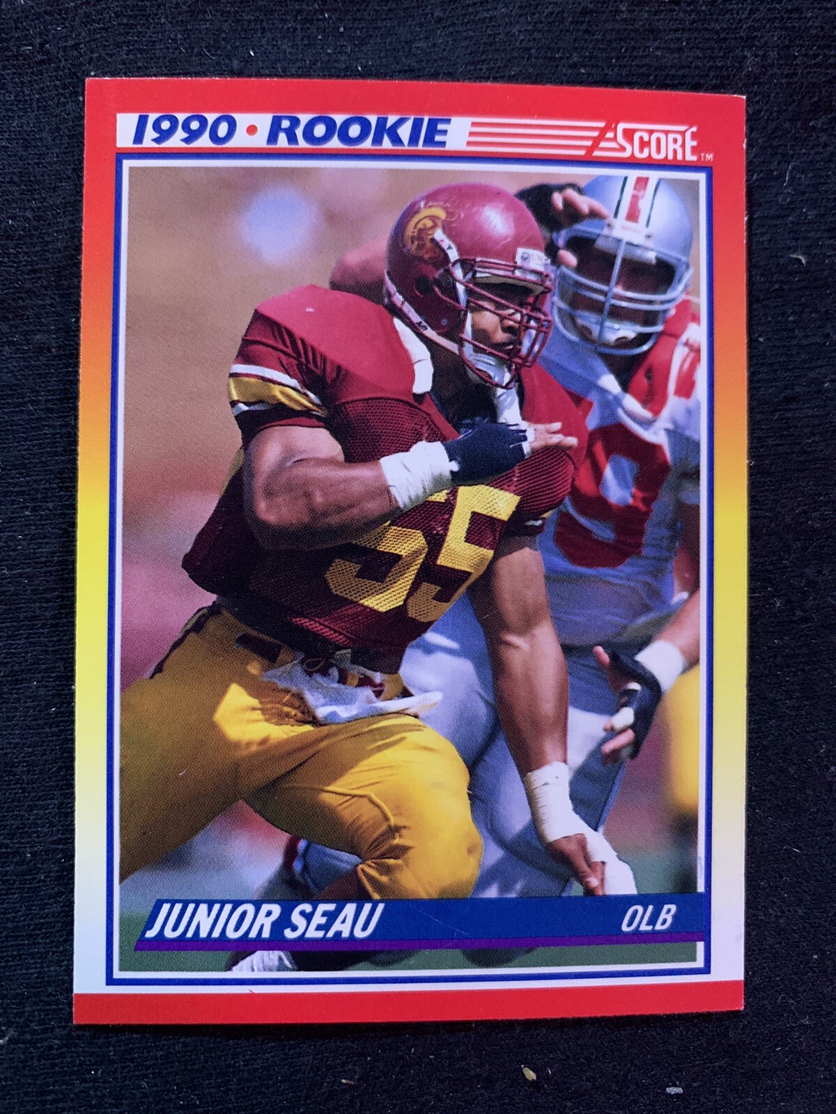 1990 Score JUNIOR SEAU 302 RC Rookie HOF San Diego Chargers USC 1990-score-junior-seau-302-rc-rookie-hof-san-diego-chargers-usc