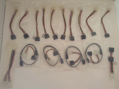Quantity 16 [ Mostly ] 4 Pin Molex to SATA Power Converter Cables / Splitters