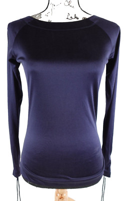 Pascal Millet Women's Pullover Blouse Top Size XS Blue  NWT Accent Sleeve Silk
