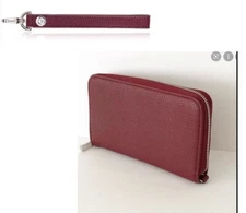 Thirty One 31 All About the Benjamins Zip Wallet Deep Merlot Wristlet Strap EUC