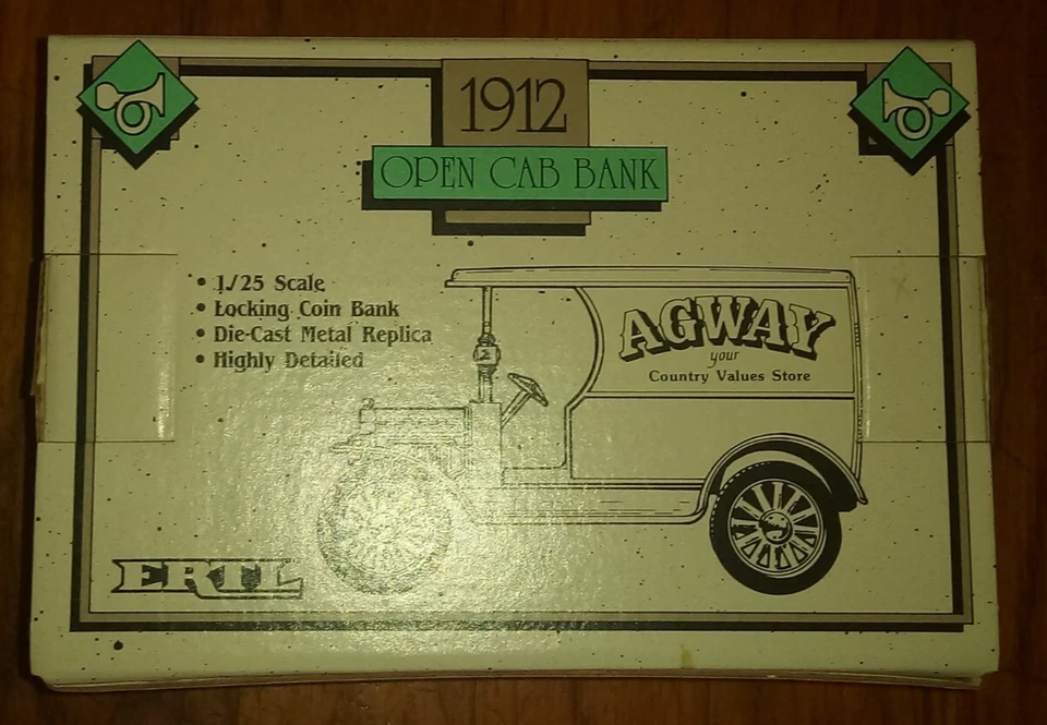 Banco de cabina abierta Ford Agway 1912 de metal fundido a presión ERTL vintage Foto 4 de 4