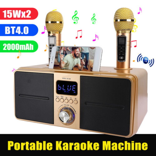 Home KTV Wireless Microphone Bluetooth Portable Speaker Kaoraoke Machine System - Picture 1 of 12
