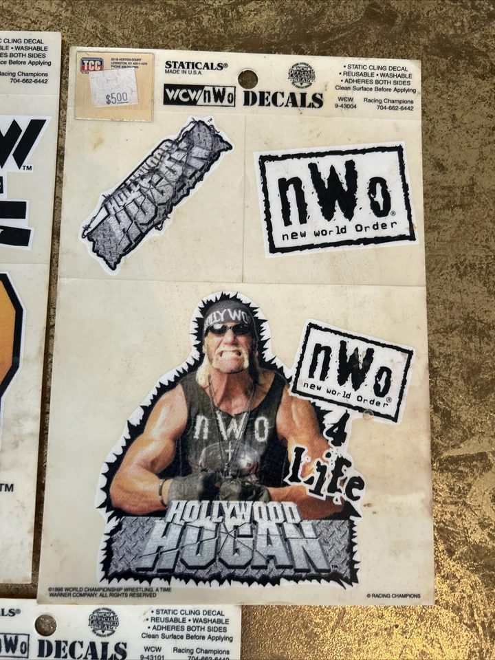 De colección 1998 WCW Calcomanías Raro Encontrar Juego De 3 Hulk Hogan N.w.o Oro Goldberg EE. UU. Foto 3 de 4