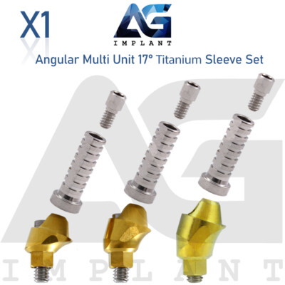Angular Multi Unit 1.6 Abtments 17° and Titanium Sleeve With Screw 