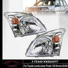 For Toyota Landcruiser Prado 120 Series 02-09 Pair Chrome Head Lamp Lights LH+RH