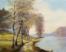 Original LANDSCAPE Oil Painting German Artist Wolfgang Emil Hofmann 8