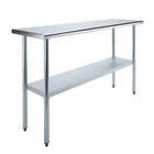 18" X 60" Stainless Steel Work Table With Galvanized Undershelf