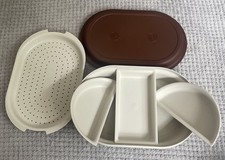6 Piece Vintage Tupperware Steamer/Drainer/Salad Rice Strainer 1328, Container