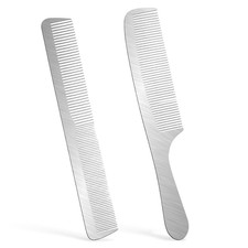 2Pcs Stainless Steel Metal Comb Set, Anti-Static Heat-Resistant Unbreakable Hair