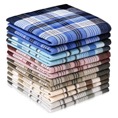 Taschentücher Herren Baumwolle Set 12 Stück 6 Farben Baumwoll Stofftaschentuch