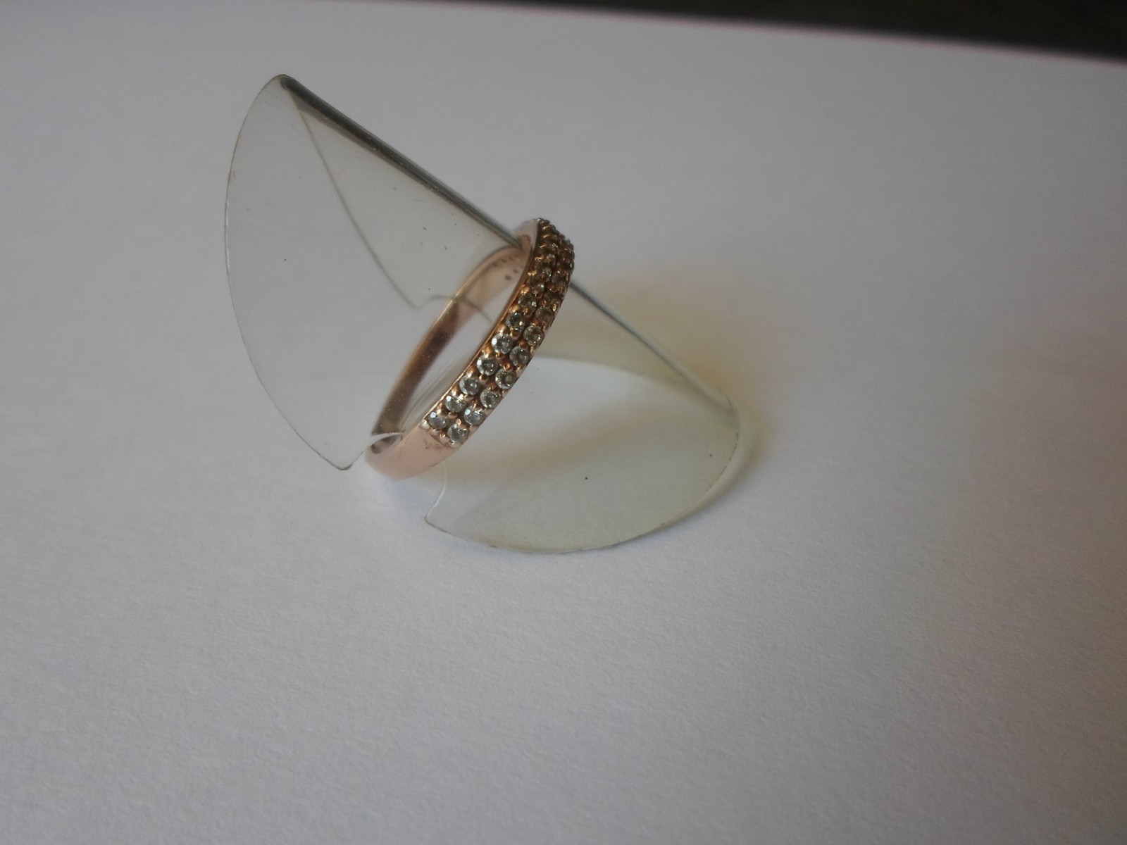 solid silver ring, vermilion, half round, double … - image 7