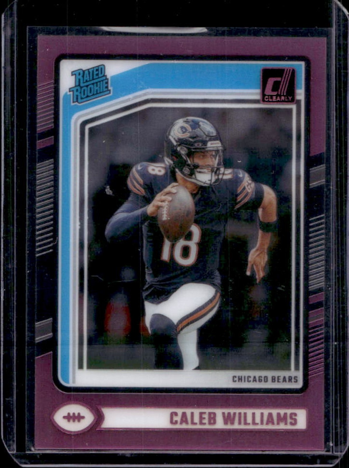 2024 Panini Clearly Donruss Caleb Williams Pink Rated Rookie #51 Bears