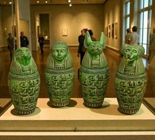 Rare Egyptian Canopic Jars Statue – Ancient Pharaonic Stone Antiquities B.C