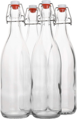 AYL Flip Top Glass Bottle [1 Liter / 33 Fl. Oz.] [Pack of 4]   Swing Brewing Bot
