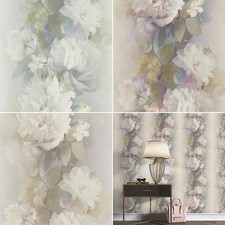 Image of Aurora Floral Wallpaper Watercolour Textured Vinyl Erismann - Various Colours