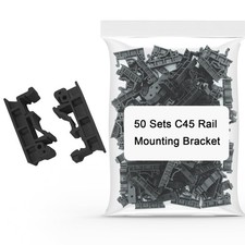 50Sets C45 DIN Rail PCB Mounting Bracket Holder Carrier 50 Set Black , Black