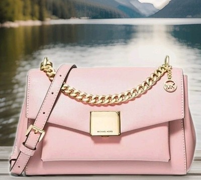  MICHAEL KORS LITA MD POWDER BLUSH PINK GOLD CHAIN CROSSBODY SHOULDER BAG NWT!