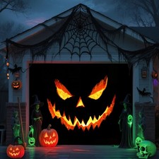 Halloween Garage Door Cover Banner Decorations, Scary Halloween Holiday Pumpk...