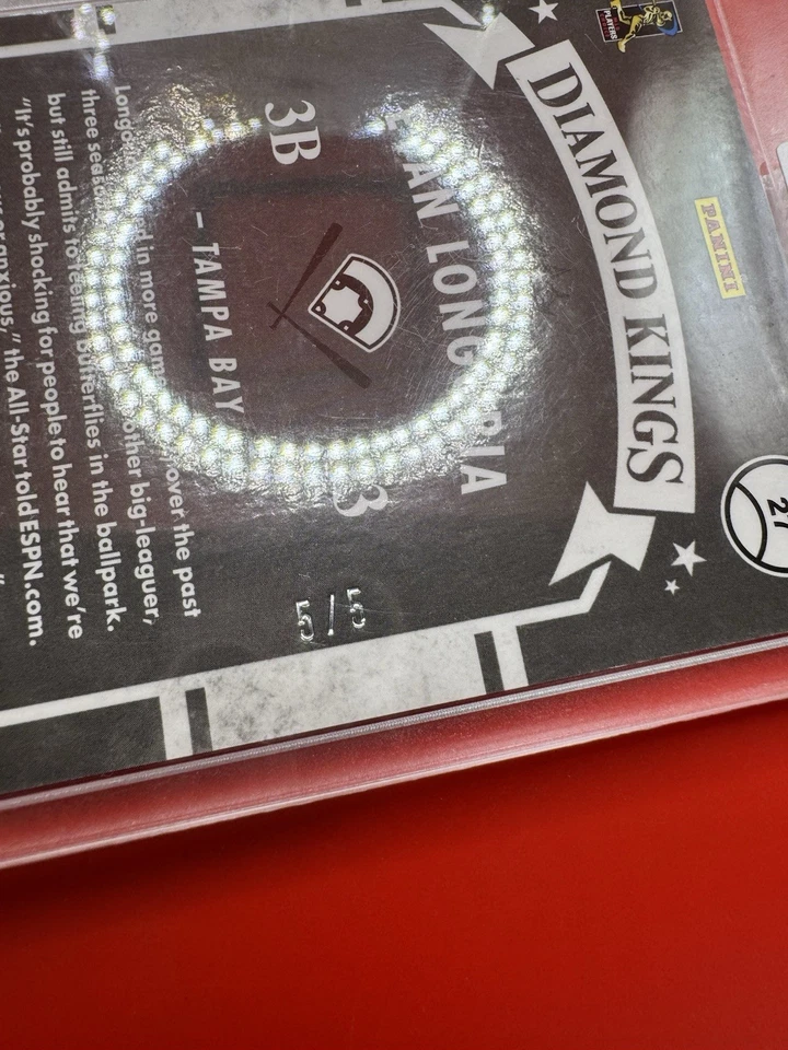 Donruss Optic Diamond Kings #27 2016 Evan Longoria verde 5/5 Tampa Bay Rays Foto 3 de 3