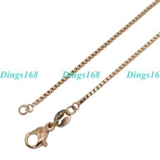 Men Women's Real 18K Rose Gold Filled 22 inch 1.2mm Thin Box Chain Necklace T125