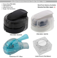 Sun-Star Kadomaru Corner Cutter Set PRO NEO Black Fit Label Punch Japan