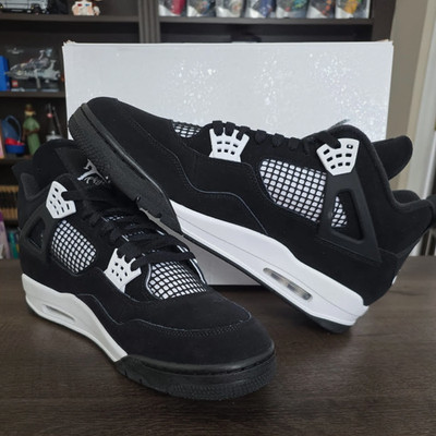 Jordan 4 Retro White Thunder Men Mid Top Basketball Shoes Size 7-12