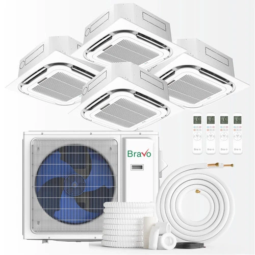 Bravo 4-Zone Mini Split AC & Pump 36000 BTU Ceiling Cassette 9K+9K+12K+12K