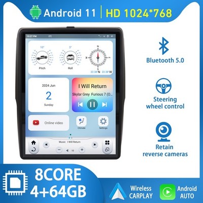 12.1'' Car Radio Stereo For Dodge RAM 1500 2500 2013-2019 Android GPS Tesla Style