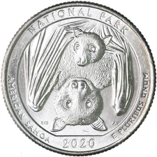 2020 P Parks Quarter ATB American Samoa Park BU CN-Clad US Coin