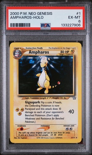 Ampharos (Unlimited) graded PSA 6 for sale on eBay