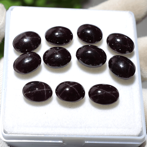 Majestic Spark ~ Lote de 11 piedras preciosas cabujón ovalado estrella granate 11 mm-13 mm - Imagen 3 de 10