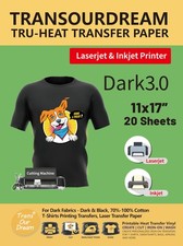 TransOurDream Iron on Heat Transfer Paper for Dark T Shirts 20 Sheets,
