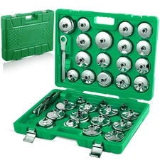 35PCS Auto Oil Filter Socket Wrench Set,Cup Type 1/2 inch Drive Cap Removal Tool