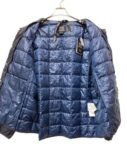 TAION Basic Crew Neck Button Inner Down Jacket Men's Size 3XL Navy Excellent image 6