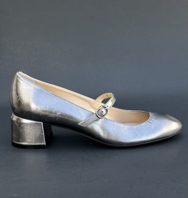 STUART WEITZMAN  Gabby 45 Metallic Leather Mary Jane Pumps Women's Size 7.5 US