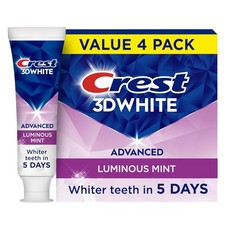 Crest 3D White Advanced Luminous Mint Teeth Whitening Toothpaste, Crest Toothpas