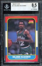 Rolando Blackman Rookie Card 1986-87 Fleer #11 BGS 8.5