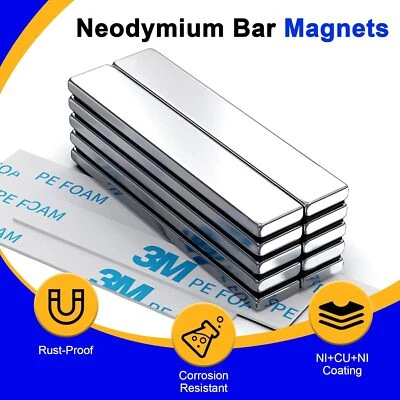 SRE 4-12 Neodymium Bar Magnets Rare Earth Rectangle Heavy Duty Powerful 60X10X3Mm