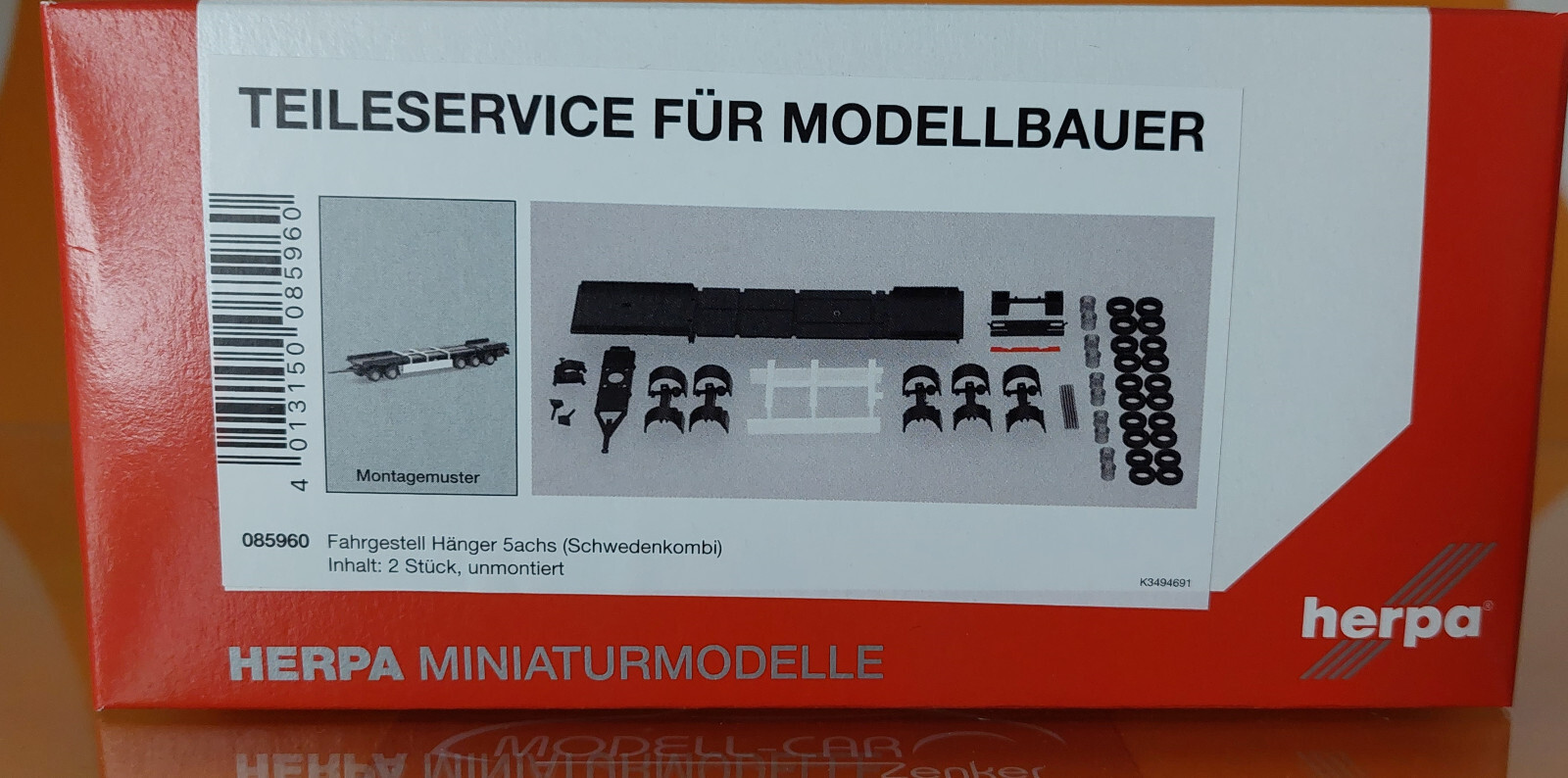 Herpa 085960 TS Fahrgestell 5achs Hänger Schweden (2 Stück) 1:87 NEU