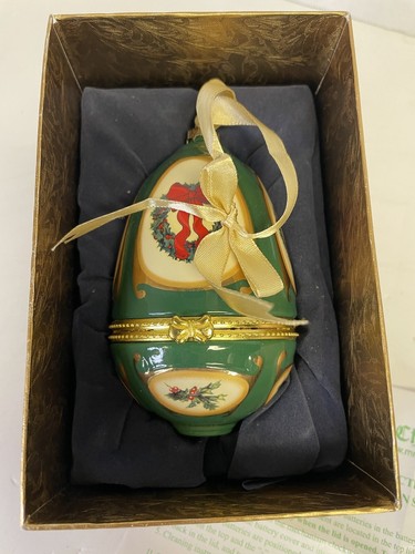 Vintage Mr Christmas Musical Enamel Trinket Box/Egg - 第 1/5 張圖片