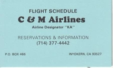 C&M Airlines timetable 1981/04/01